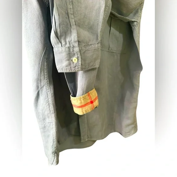 Burberry light blue button down mens shirt size L